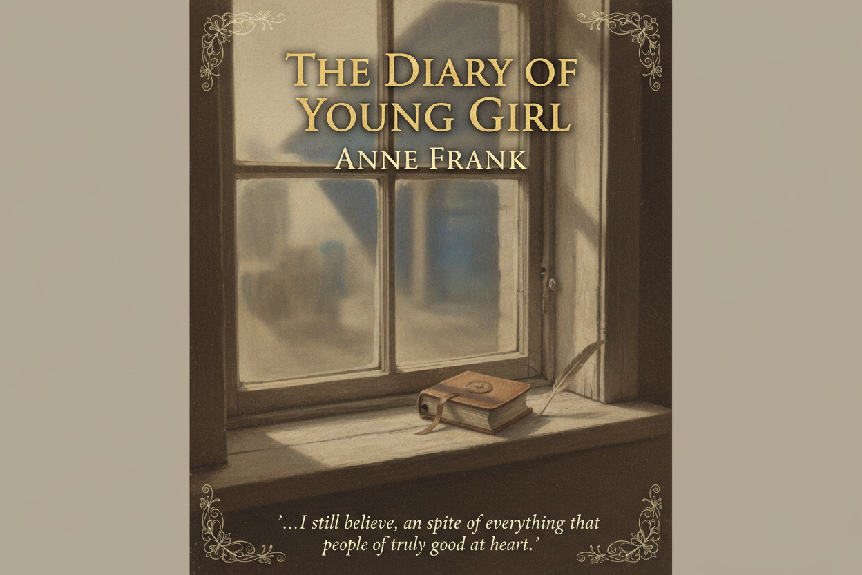 A book cover for The Diary of a Young Girl – Anne Frank